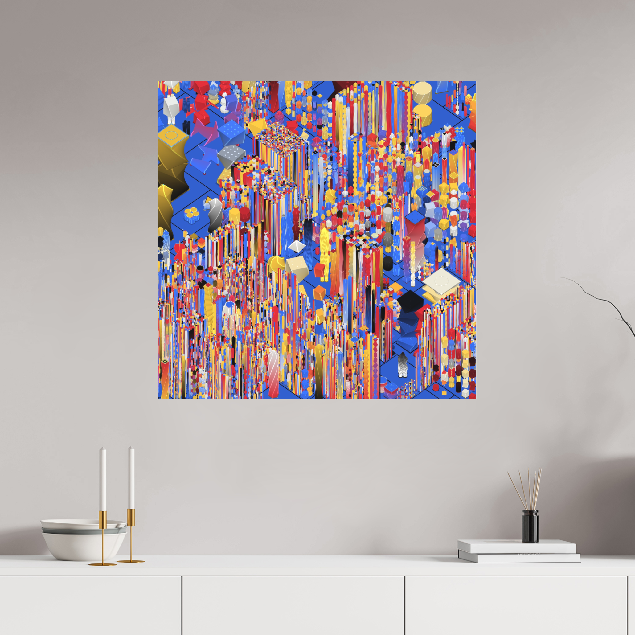 80 x 80 cm, Studio Matte Acrylic Rising Echoes - Bauhaus Edition