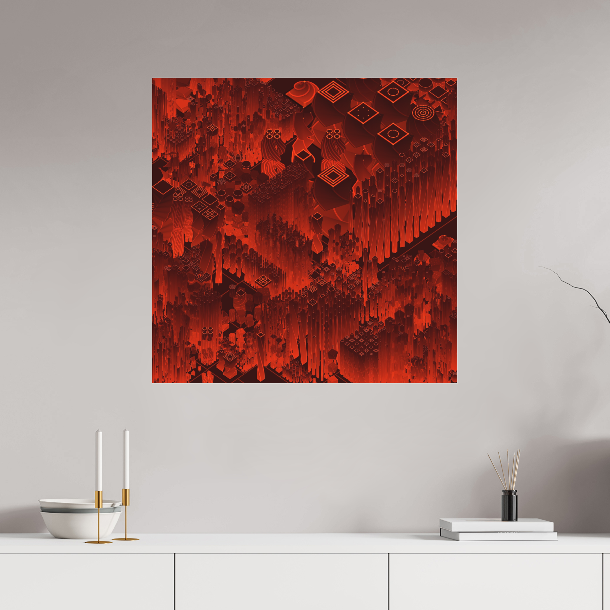 80 x 80 cm, Studio Matte Acrylic Rising Echoes - The Day Edition